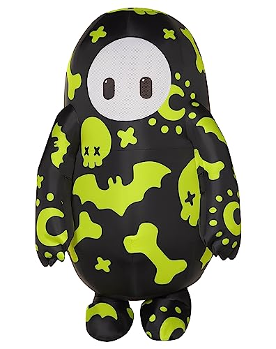Spirit Halloween Fall Guys Adult Glow in the Dark Spooky Doodles Inflatable Costume | Officially licensed | Gaming Costumes - ONE SIZE FITS MOST