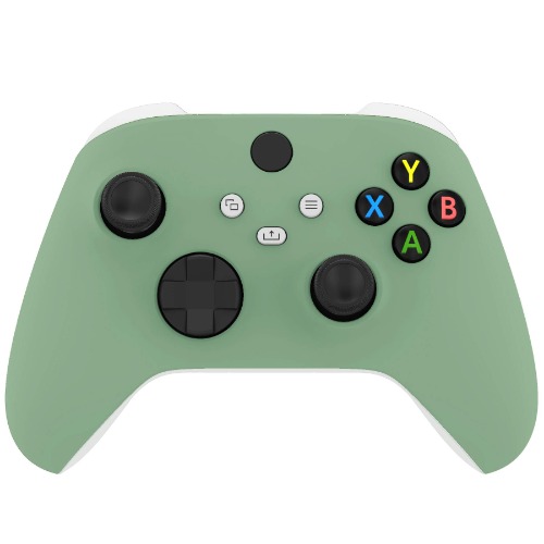 eXtremeRate Matcha Green Replacement Front Housing Shell for Xbox Series X Controller, Soft Touch Custom Cover Faceplate for Xbox Series S Controller - Controller NOT Included