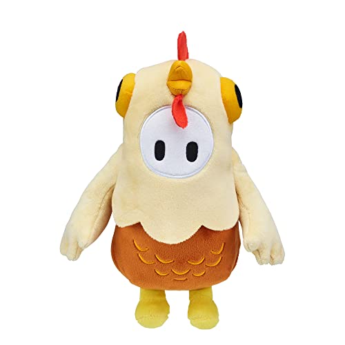 FALL GUYS Moose Toys Chicken Costume Bean Skin Official Collectable 8" Cuddly Deluxe Small Plush Toy from The Ultimate Knockout Video Game – 5 Series 1 Characters, Multicolor, (62592) - Chicken