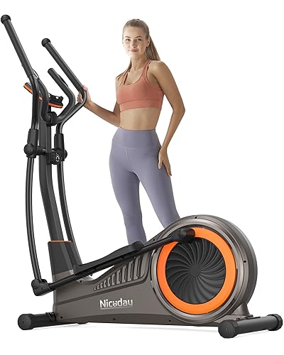 Niceday Elliptical Machine, Elliptical Exercise Machine for Home with Hyper-Quiet Magnetic Driving System, Elliptical Trainer with 15.5IN-18IN Stride, 16 Resistance Levels, 400LBS Loading Capacity - Smart Elliptical CT11