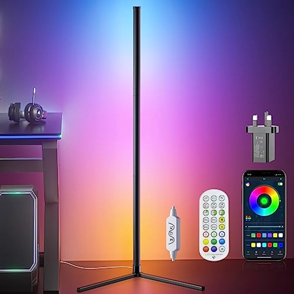 bedee Smart LED Floor Lamp: 165CM RGB Corner Lamp 16 Million Colour Changing Corner Light Music Sync DIY Mode with APP/Remote Control Standing Lamps for Living Room Bedroom Decoration