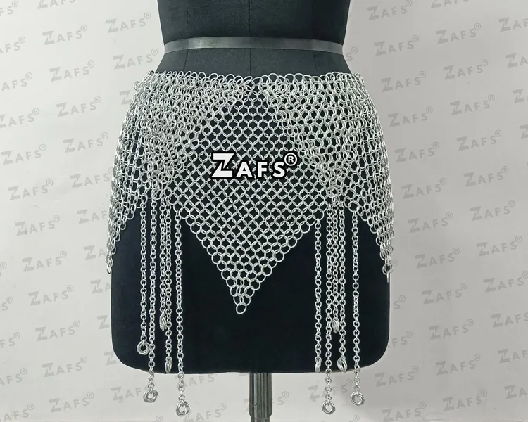 Chainmail Skirt Small Chain Layers, Aluminum jump Ring, Stylish and Fancy Medieval Mini Skirt, Rave Outfit, Viking Skirt, Halloween Gift