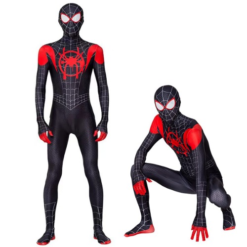 Leezeshaw Superhero Spiderman Costumes Unisex Adults Kids Miles Morales Cosplay Bodysuit - 180 - Spider Man-02
