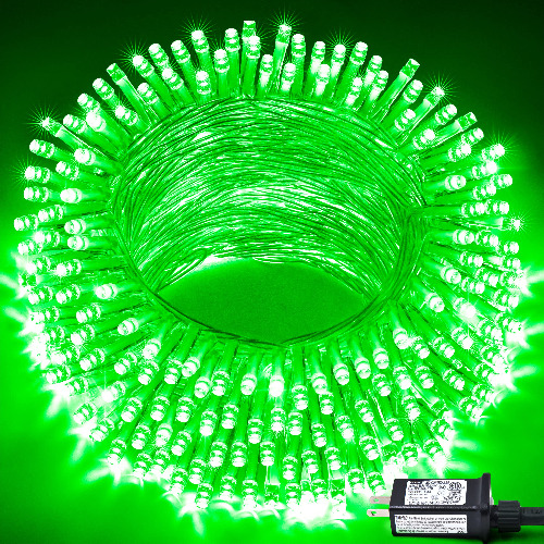 JMEXSUSS 33ft 100 LED Green Christmas Lights, 8 Modes Green Christmas String Lights, Outdoor Waterproof Green Lights for Christmas Decorations, Halloween, Party, Garden, St Patrick's Day - Green