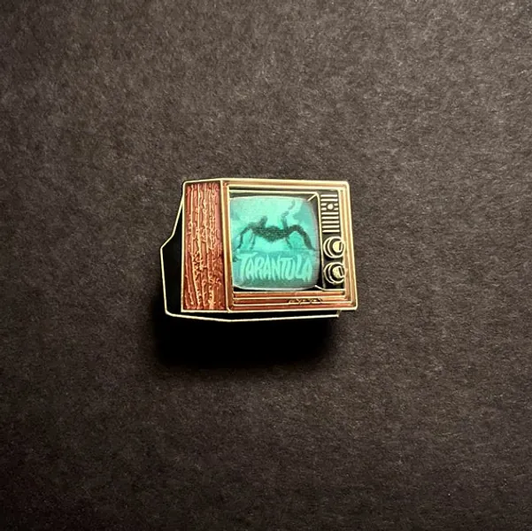 Woodgrain Television Glow in the Dark Enamel Pin With | Etsy
