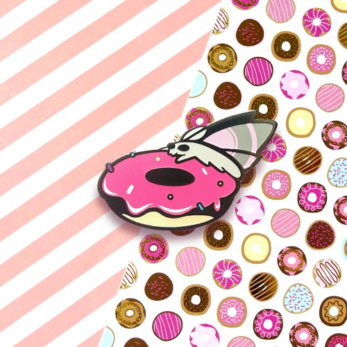 Donut Moth Enamel Pin