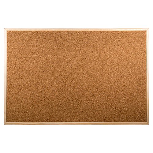DESK TECH Small Cork Bulletin Board with Pinewood Wooden Frame - 24 x 36 inches, Classic Beige - Flexible Mounting, Versatile for School, Office and Home Use (24" x 36") - 24" x 36"