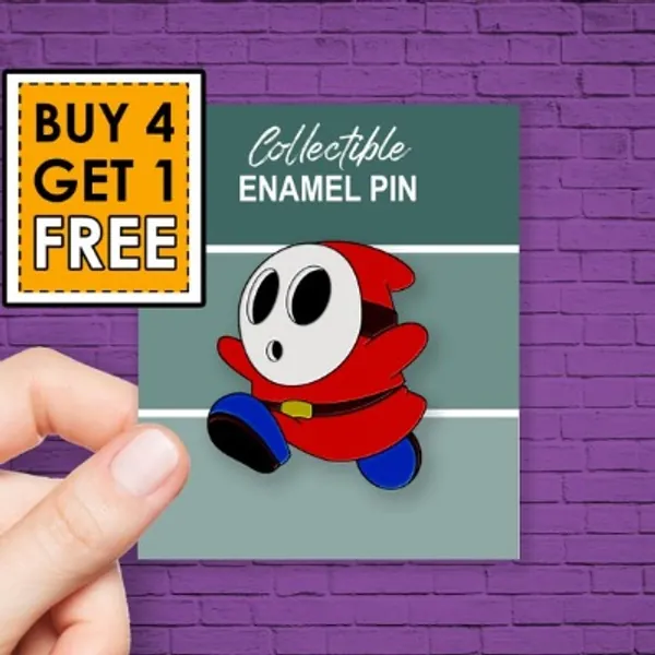 Shy Guy Game Enamel Pin Super Mario Funny Enamel Pins Cartoon | Etsy