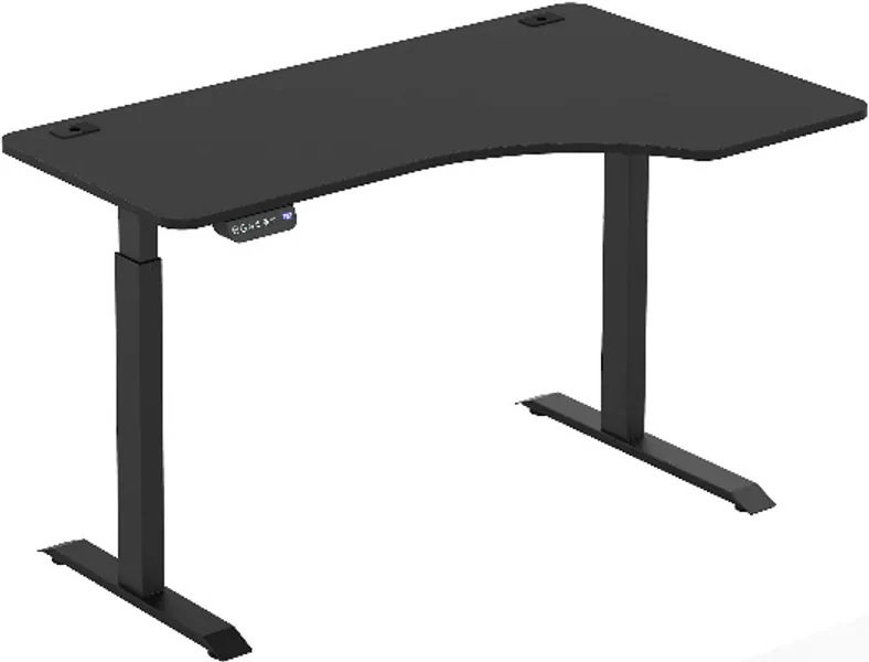 SHW 55-Inch Large Electric Height Adjustable L-Shaped Standing Desk, Black