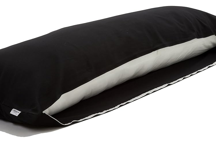 Comodo Original CMC9150R Body Pillow Cover with Zipper 100% Cotton Dakimakura Pillow Case [Made in Japan] (Black, 20 x 60 inch (150cm x 50cm)) - Black - 20 x 60 inch (150cm x 50cm)