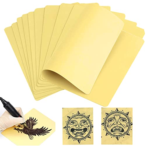 Tattoo Practice Skin with Transfer Paper, 30PCS Tattoo Fake Skin and Tracing Paper Kit Including 10PCS Double Sided Skin and 20PCS Stencil Paper for Tattoo Practice Tattoo Supplies - 10PCS Practice Skin + 20PCS Transfer Paper