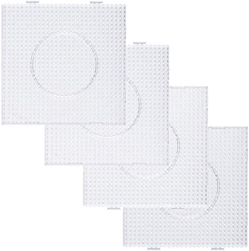 Fuse Beads Boards 5mm Large Clear Plastic Pegboards for Kids Craft Beads 4 PCS