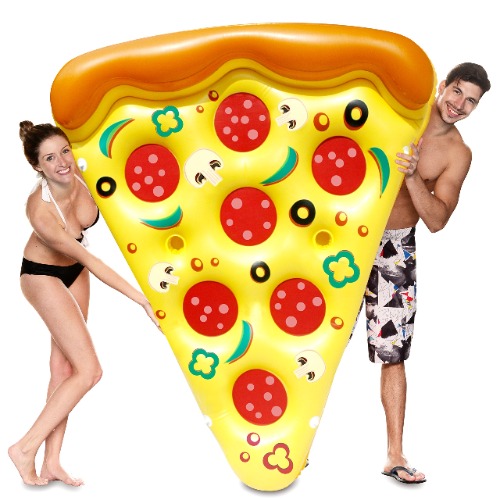 JOYIN Giant Inflatable Pizza Slice Pool Float, Fun Pool Floaties, Swim Party Toy, Summer Pool Raft (1 Pack), Extra Large with Cup Holders - 