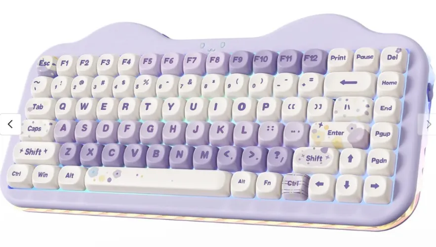 PRE-ORDER YUNZII C75 Cake Meow Wireless Mechanical Keyboard | Purple / YUNZII Milk V2 Linear Switch