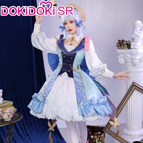 【Size S-2XL】DokiDoki-SR Game Genshin Impact Cosplay Kamisato Ayaka Springbloom Missive Costume | S-PRESALE