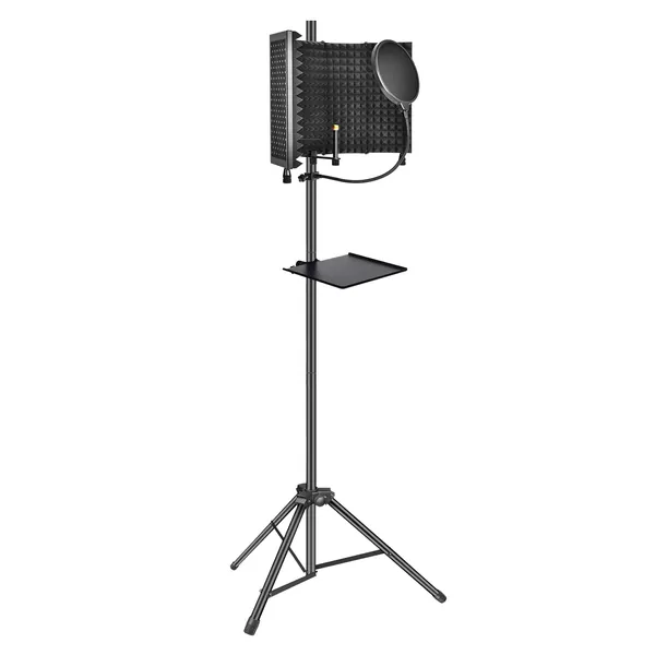 CODN Studio Recording Microphone Isolation Shield with Pop Filter & Tripod Stand, High Density Absorbent Foam to Filter Vocal, Foldable Sound Shield for Blue Yeti and Condenser Microphones
