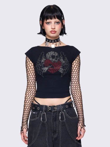 Skulled Love T-shirt | XS / Black