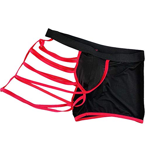 JEERLEEP Men's Sexy Lingerie Boxer Brief Underwear - One Size - Red