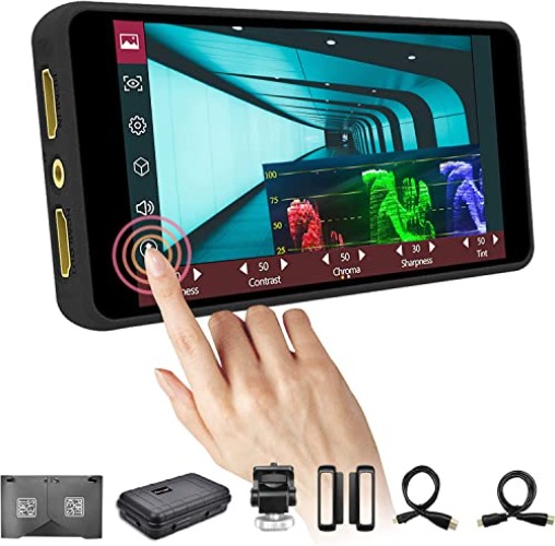 Portkeys PT5 II Touchscreen Kamera Feldmonitor 5 Zoll 500 Nit Camera Monitor Breiter Farbumfang Neue Peaking 3D LUT Video Assist Luma RGB-Wellenform für DSLR