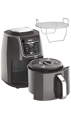Ninja AF161 Max XL Air Fryer that Cooks, Crisps, Roasts, Bakes, Reheats and Dehydrates, with 5.5 Quart Capacity, and a High Gloss Finish, Grey - 5.5 QT MAX