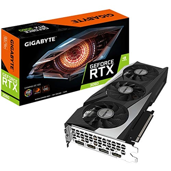 Gigabyte NVIDIA GeForce RTX 3060 GAMING OC V2 Carte graphique - 12GB GDDR6, 192-bit, PCI-E 4.0, 1837MHz Core Clock, RGB, 2x DP 1.4, 2 x HDMI 2.1, NVIDIA Ampere - GV-N3060GAMING OC-8GD