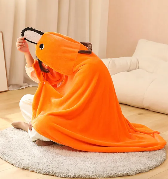 Chainsaw Man Pochita Cloak, Pochita Cape, Anime Fleece Blanket, Cosplay Accessory, Pochita Hoodie, Birthday Xmas Gift Ideas, Pochita Plushie