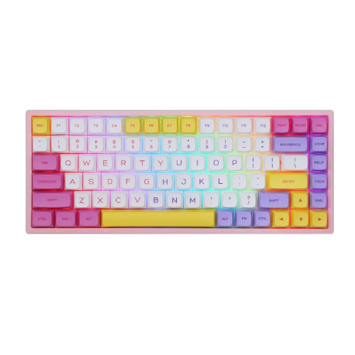 EPOMAKER EP84 Pro Upgraded 75% RGB Hot Swap 2.4GHz/Bluetooth 5.0/USB-C Wired Mechanical Keyboard with Programmable Software, NKRO, Ice Cream PBT Keycaps for Mac/Win/Gamers(Gateron Pro Yellow) - Gateron Pro Yellow Ice Cream