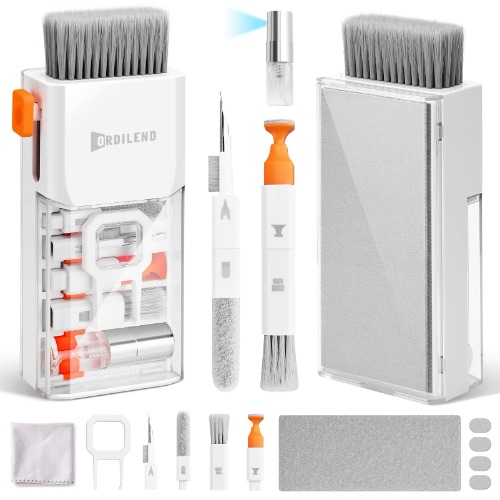 Tastatur Reinigungsset, 10 in 1 Screen Cleaner Kit for MacBook iPad iPhone Pro Handy, Tastaturreiniger mit Bürste Keyboard Cleaner, Laptop Cleaner for Tablet, Computer, PC-Monitor, Kamera mit Spray - Weiß