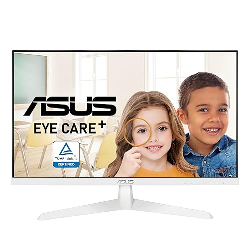 ASUS VY249HE-W Gaming Monitor Weiß - 24 Zoll Full HD - 75 Hz, 1ms MPRT, FreeSync, GamePlus - IPS Panel, Vesa 100x100, 16:9, 1920x1080, HDMI, D-Sub - 24" Full HD IPS - 75 Hz, HDMI, D-Sub - Weiß