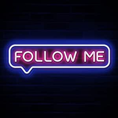 Lumoonosity Follow Me Neon Sign - LED Follow Me Neon Lights for Streamers/Influencers/Gamers – Led Signs for Wall, Bedroom, Game Room Decor – Live Streaming Neon Signs - 16.5 * 4.7-inch - Follow Me Blue Pink