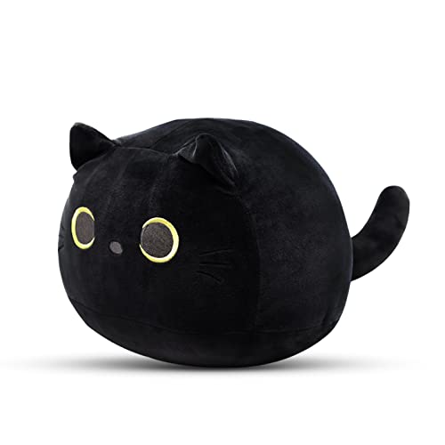 iBccly 8" Black Cat Plush Toy Black Cat Pillow,Soft Plush Doll Cat Plushie Cat Pillow,Stuffed Animal Soft Plush Pillow Baby Plush Toys Cat Shape Design Sofa Pillow Decoration Doll - 8in(black)
