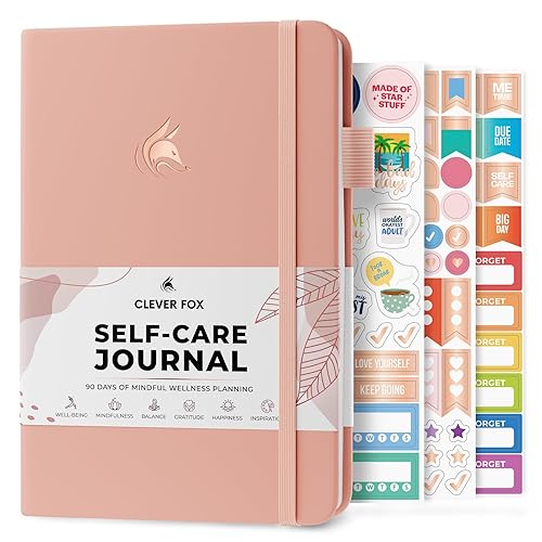 Clever Fox Self-Care Journal – Daily Reflection Notebook – Mental Health & Personal Development Planner, Meditation & Mood Log, A5 (Light Pink) - A5 (5.8'' x 8.3'') - Light Pink