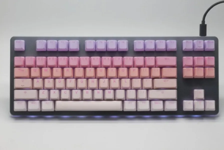 140 Key PBT Double Shot Backlit Keycap Set - Sakura Michi (Tai-Hao)