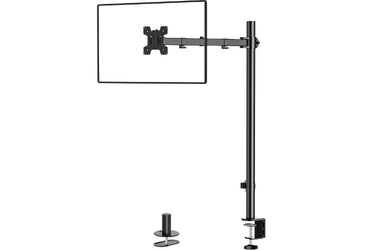 WALI Monitor Arm Mount for Desk, Single Extra Tall VESA Computer Desk Mount, Monitor Bracket Mount Stand Single, up to 32 inch, 22 lbs (M001XL), Black