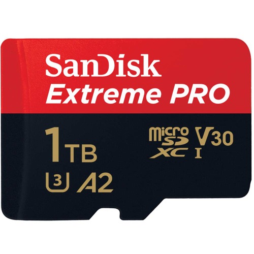 SanDisk Extreme Pro 1 TB microSDXC Memory Card + SD Adapter with A2 App Performance + Rescue Pro Deluxe 170 MB/s Class 10, UHS-I, U3, V30 - 1 TB