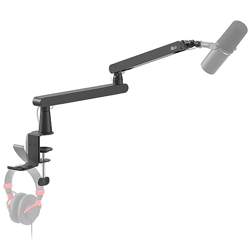 IXTECH Mic Boom Arm Stand LP Microphone Stand Low Profile Microphone Arm Adjustable for Blue Yeti Shure Sm7b Hyperx QuadCast Rode Fifine and At2020 360° Mic Arm for Gaming Podcasting LIZARD PRO - Low Profile - LIZARD PRO