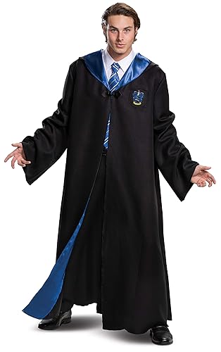 Harry Potter Robe, Deluxe Wizarding World Hogwarts House Themed Robes for Adults, Movie Quality Dress Up Costume Accessory - Adult M (38-40) - Ravenclaw