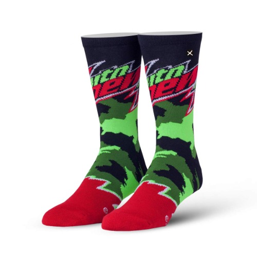 Odd Sox Pepsi Mountain Dew Merchandise Funny Crew Socks Men's, Assorted Styles - Large Mountain Dew Camo