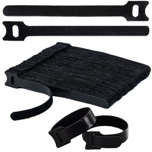 Swift Direct 8-Inch 100 Pcs Reusable Cable Ties, Premium Quality Cable Management Straps for Electrical Cable & Wire Organizer (200mm x 12mm, Black) - 8 inches