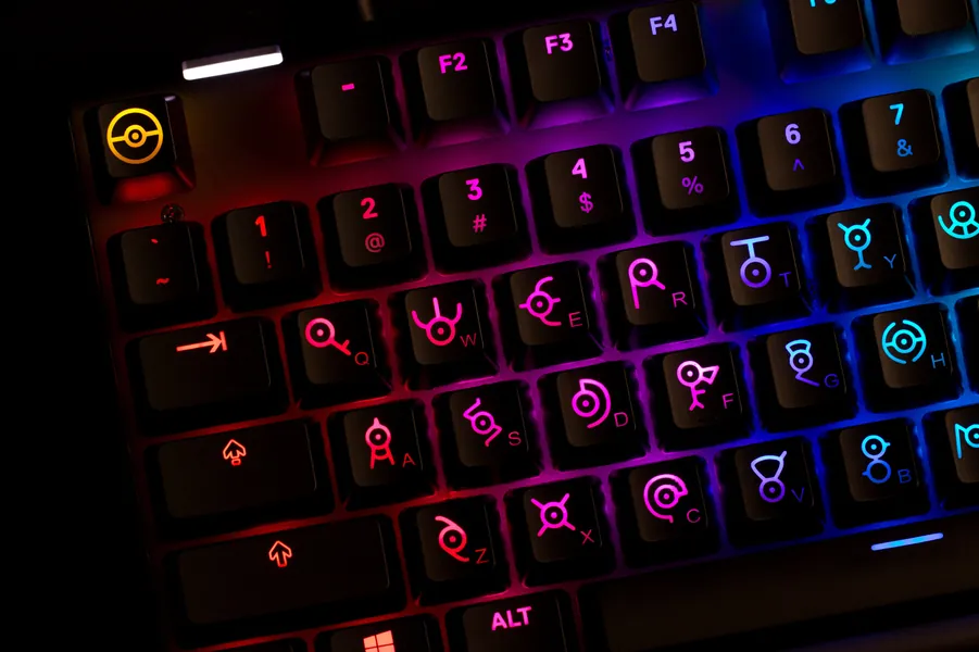 Pokemon Unown Custom Keycap Set, Poke Keycaps, Pokemon Character Keys, Gamer Gifts