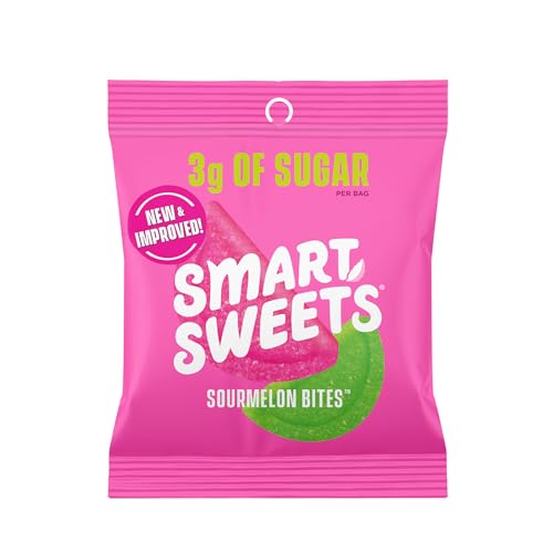 SmartSweets Sourmelon bites, Low Sugar Gummy Candy (3g), Low Calorie (130), Gluten-Free -1.8oz (Pack of 12) Packaging may vary - Sourmelon Bites - 1.8 Ounce (Pack of 12)