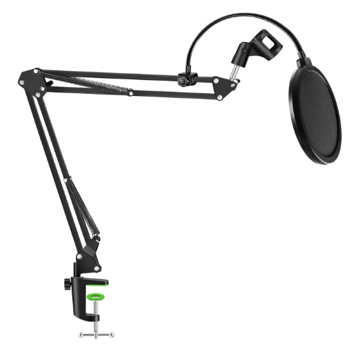 NEUMA Professional Microphone Stand with Pop Filter Heavy Duty Mic Microphone Suspension Scissor Arm Stand and Windscreen Mask Shield for Blue Yeti and Other Mic - 