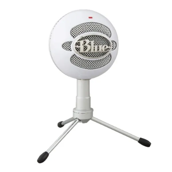Blue Snowball iCE USB Mic for Recording and Streaming on PC and Mac, Cardioid Condenser Capsule, Adjustable Stand, Plug and Play – White
