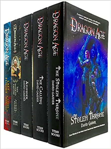 Dragon Age 5 Books Series Collection Set by David Gaider (Stolen Throne, Calling, Asunder, Masked Empire & Last Fight) - Paperback