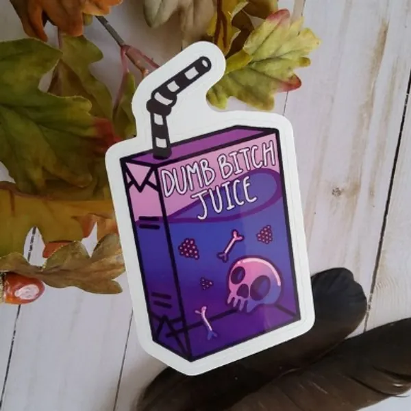 Dumb Bitch Juice Carton Die Cut Sticker  Purple Juice Carton | Etsy