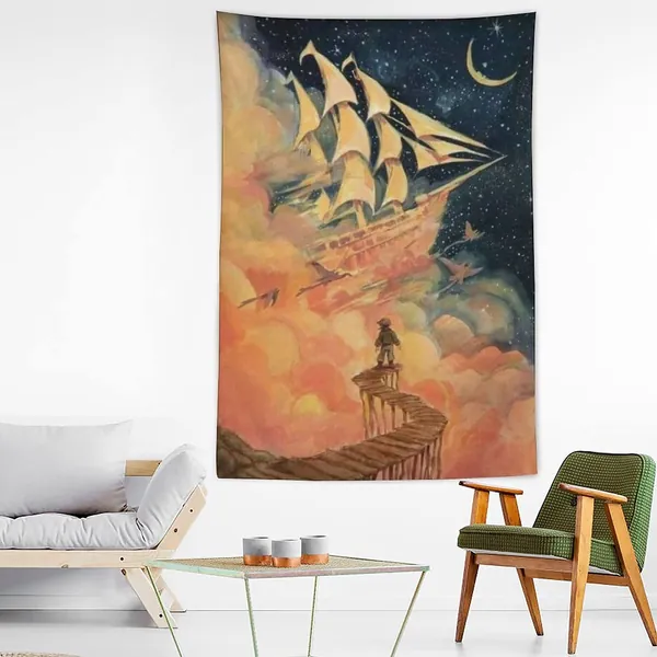 Treasure Planet Wall Tapestry Hippie Art Tapestry Wall Hanging Home Decor Extra Large tablecloths for Bedroom Living Room Dorm Room 60"x90"