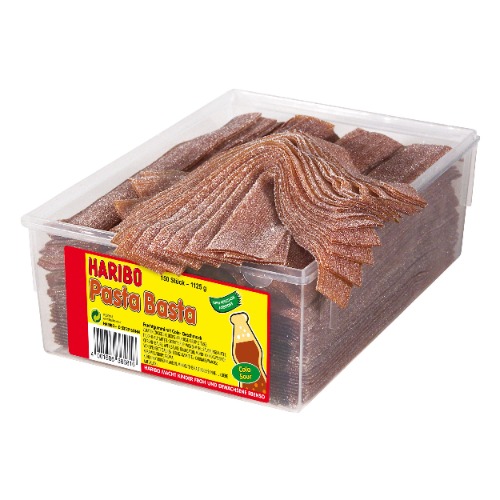 Haribo Pasta Basta Coke Sour, 150 stycken, 1125 g badkar