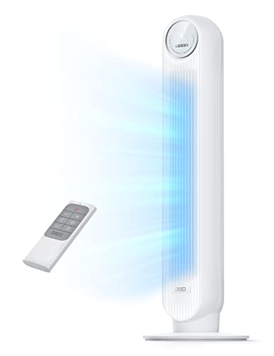 Dreo Tower Fan for Bedroom, 25ft/s Velocity Quiet Floor Fan, 90° Oscillating Fans for Indoors with 4 Speeds, 4 Modes, 8H Timer, Standing Fans, Bladeless Fan, White, Nomad One (DR-HTF007) - White - Tower Fan