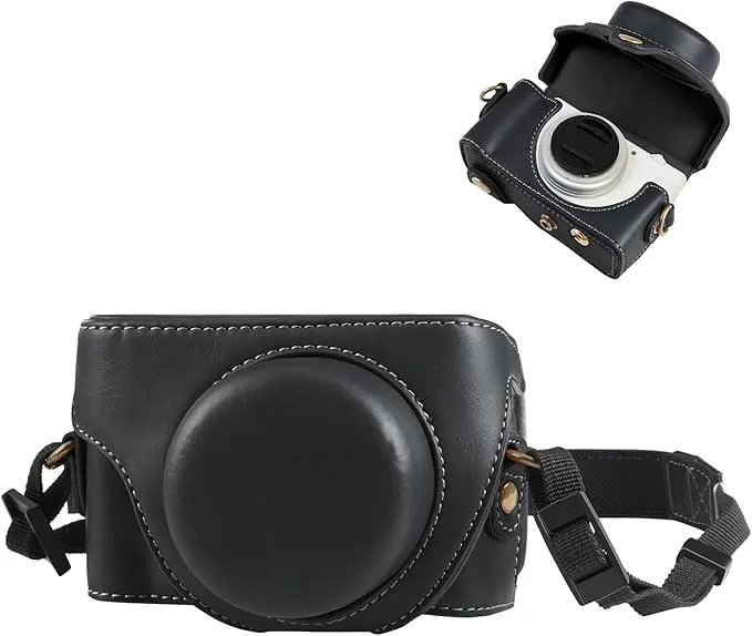 Camera Cover for Sony ZV-1F Vlog Camera Full Body Leather Camera Case Bag with Strap