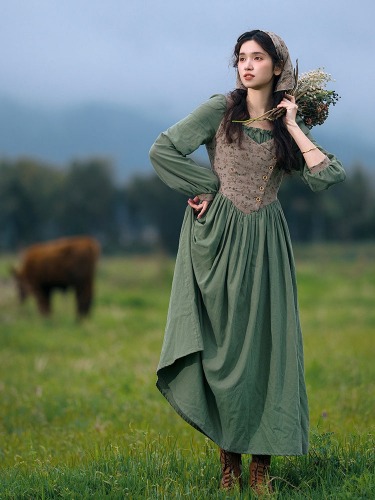 Green Dress With Corset